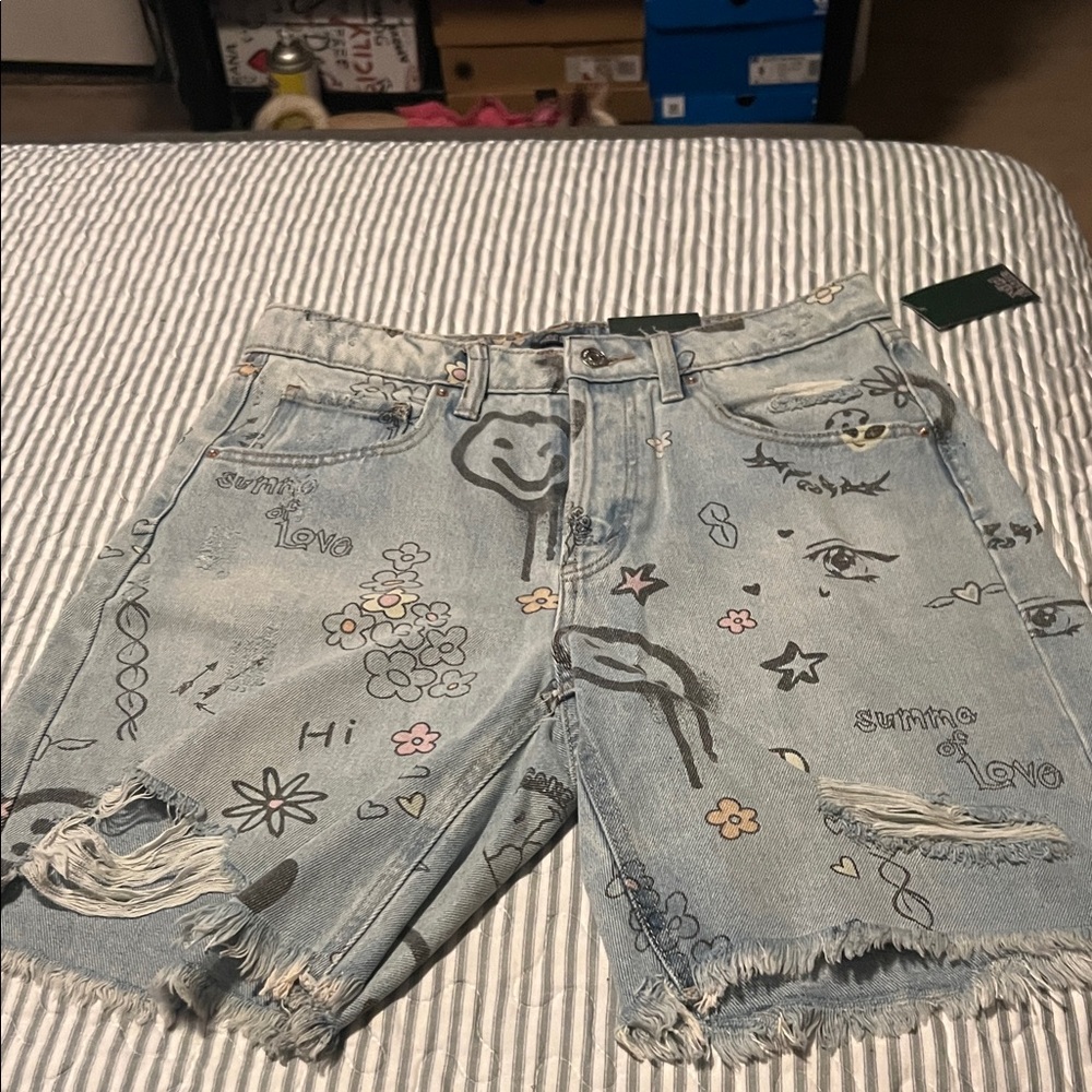 Women's Graphic Denim Shorts